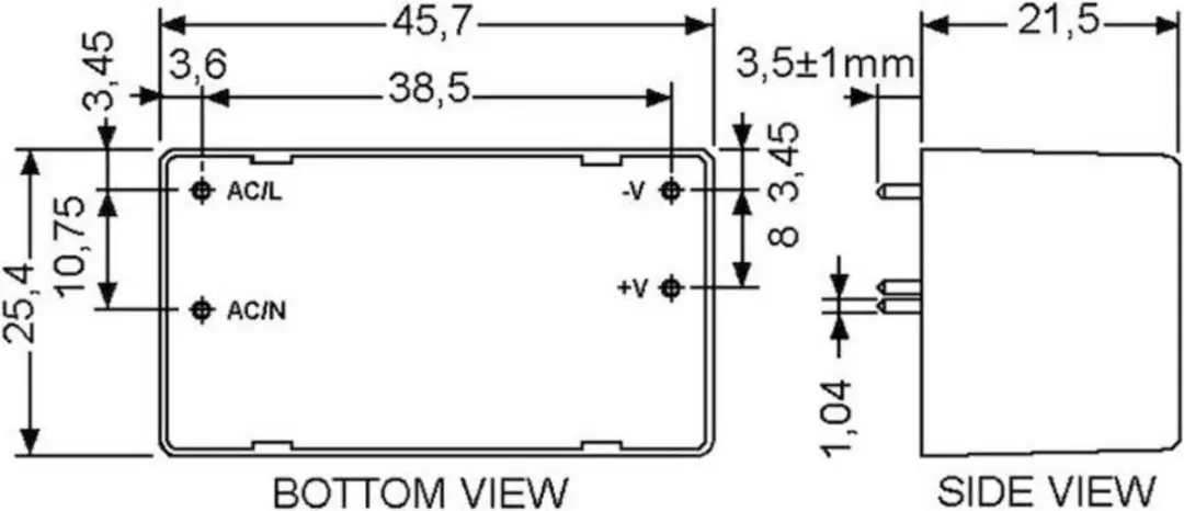 Mean Well MPM-10-5 AC/DC Printnetvoeding - 5V 2A - afbeelding 2 van 3