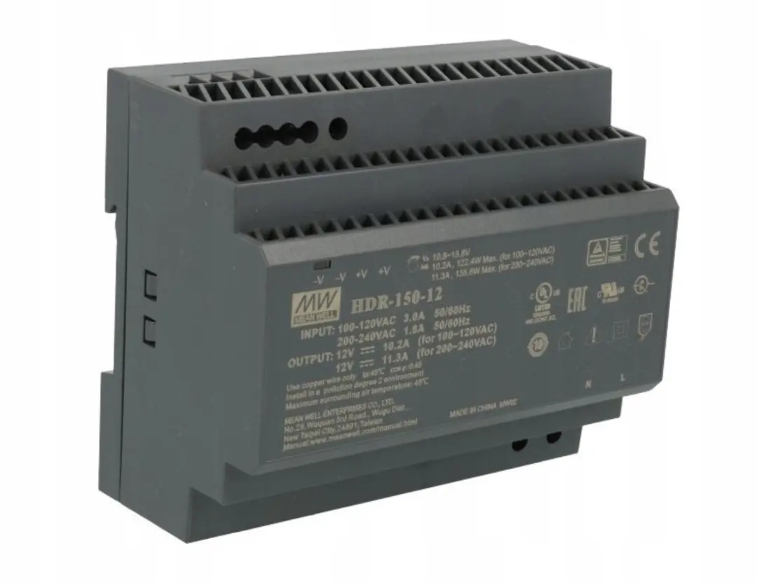 Mean Well HDR-150-12 DIN-rail voeding 12V