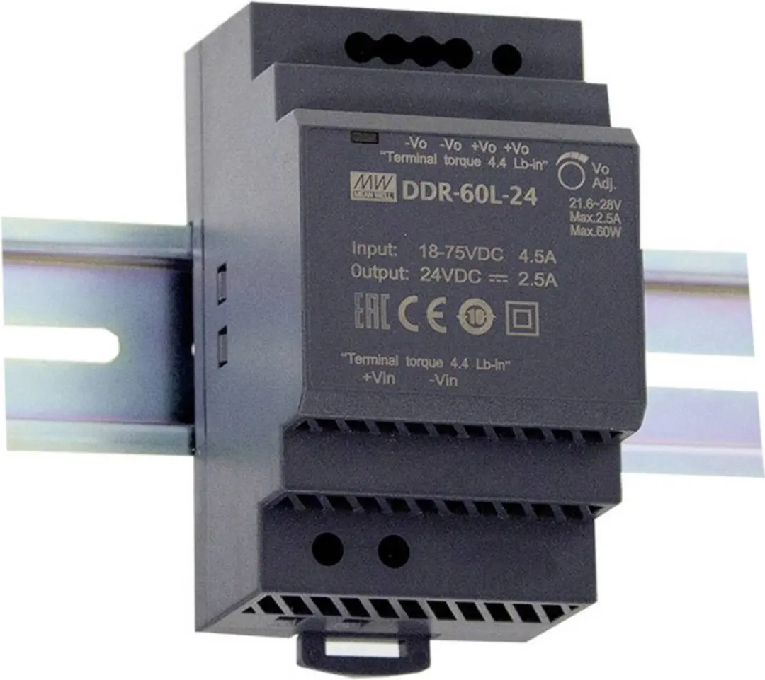 Mean Well DDR-60L-12 DIN-rail DC/DC-converter