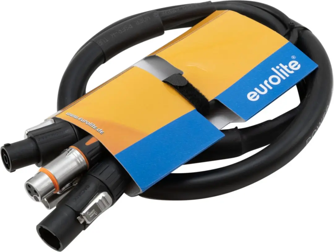 Eurolite DT-2 Kombikabel DMX IP 3m - Zwart - afbeelding 2 van 2