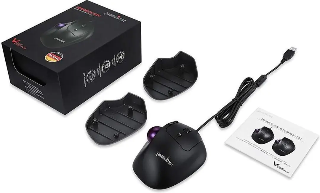 Perixx PERIMICE-520 Ergonomische Trackball Muis - Zwart - afbeelding 6 van 6