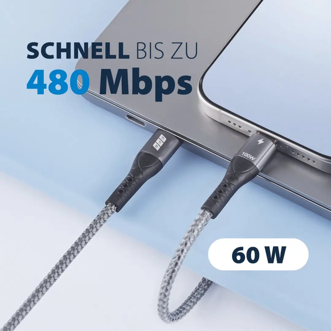 EFB Elektronik USB-AC-00002 USB-kabel 1m - Zwart/Grijs - afbeelding 5 van 6