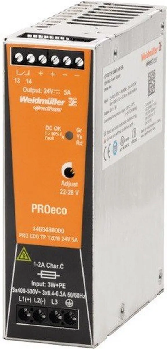 Weidmüller 1469480000 DIN-rail netvoeding 24V/DC 5A 120W