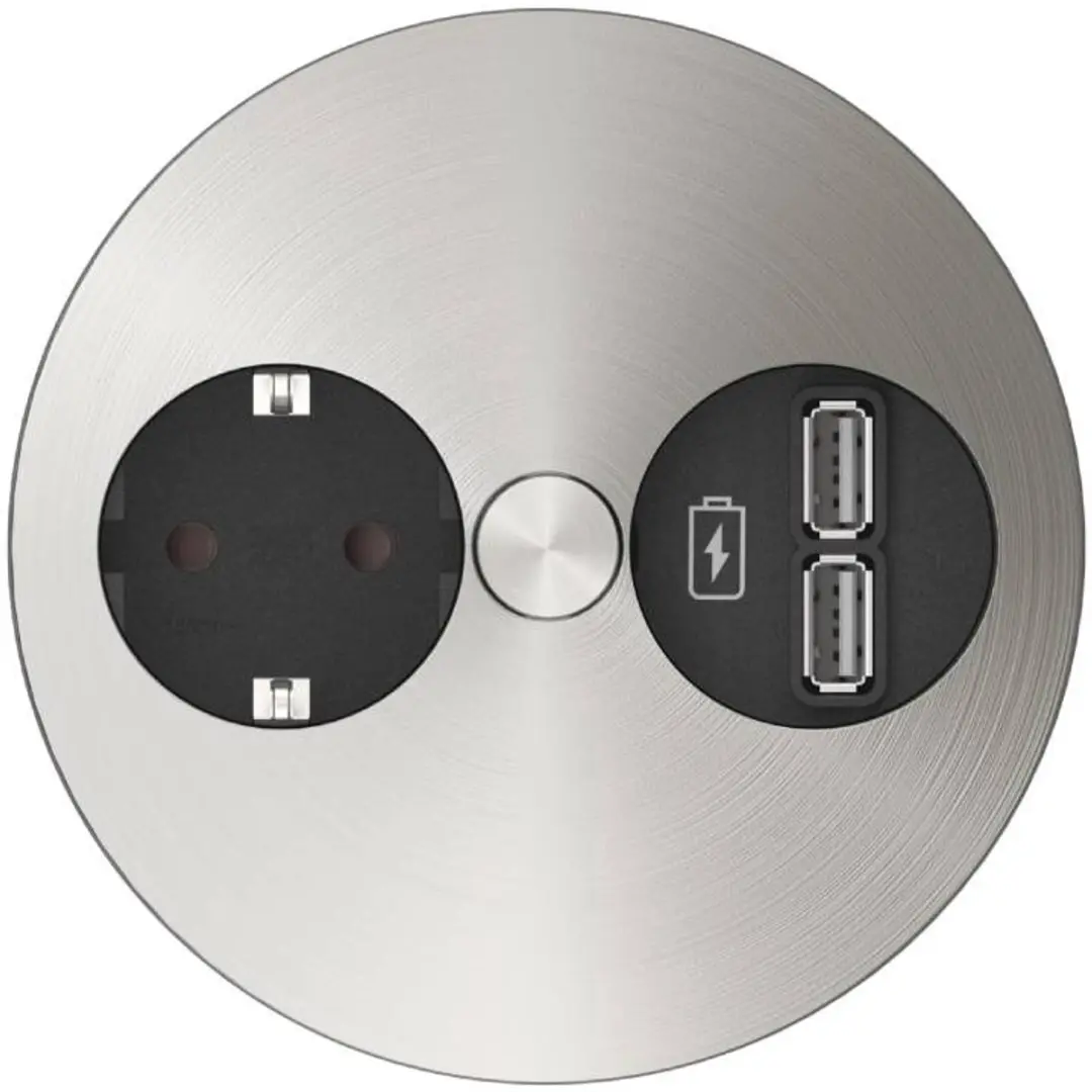 Bachmann TWIST 931.031 Inbouw Stopcontact - 2x USB-A - RVS - afbeelding 6 van 6