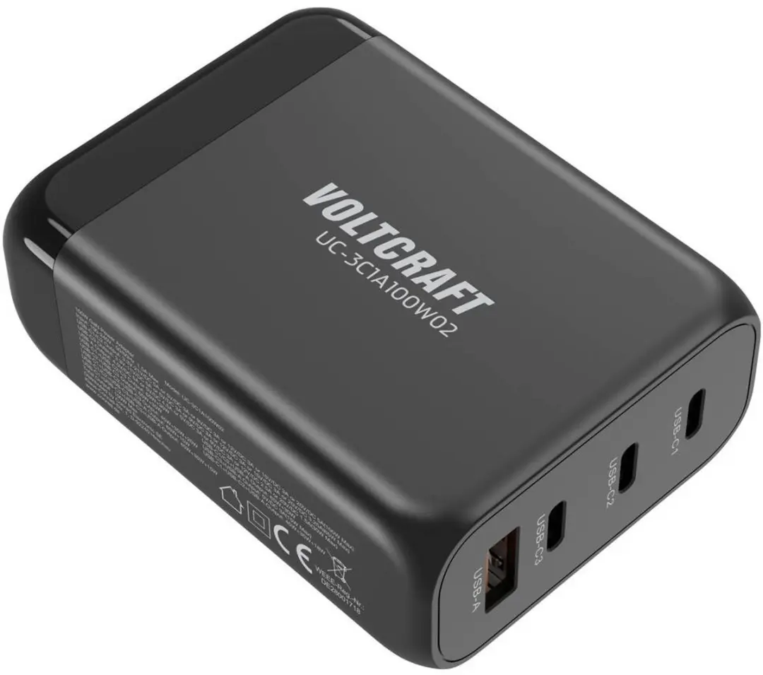 Voltcraft UC-3C1A100W02 USB-oplader 100W - Zwart - afbeelding 2 van 4