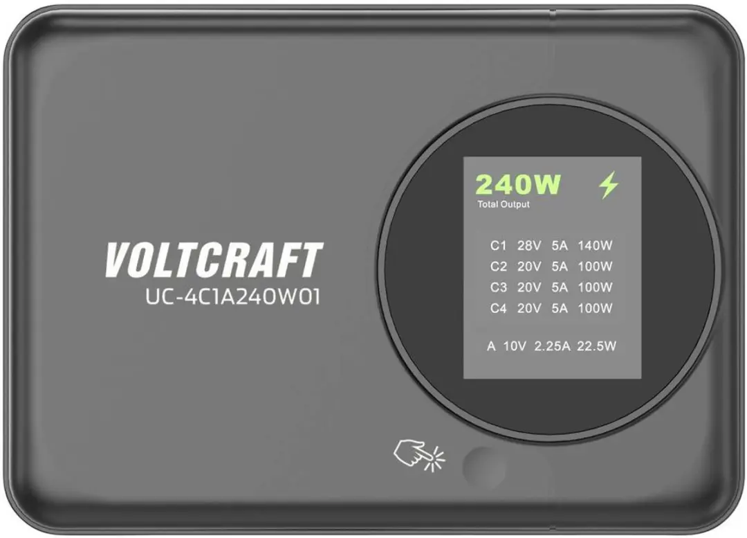 Voltcraft UC-4C1A240W01 USB-oplader 240W - Zwart - afbeelding 2 van 6