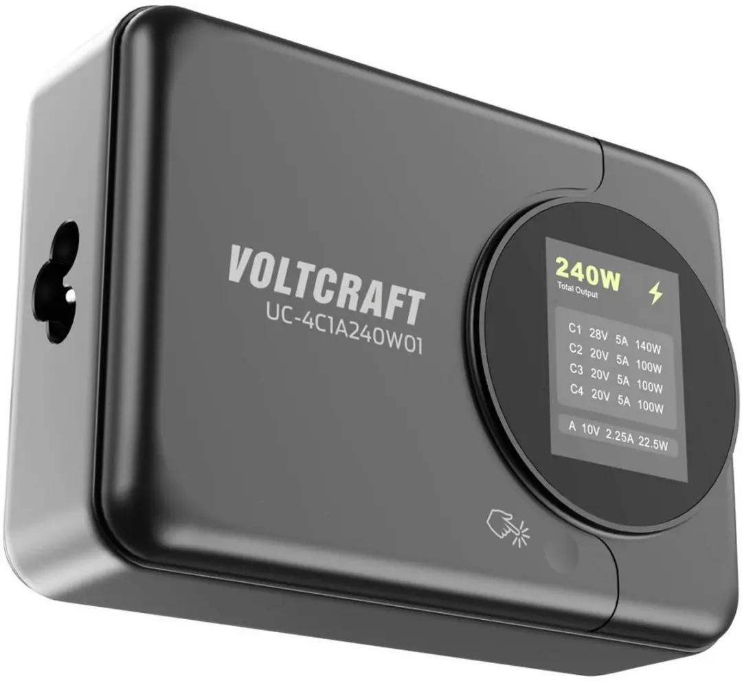 Voltcraft UC-4C1A240W01 USB-oplader 240W - Zwart - afbeelding 4 van 6