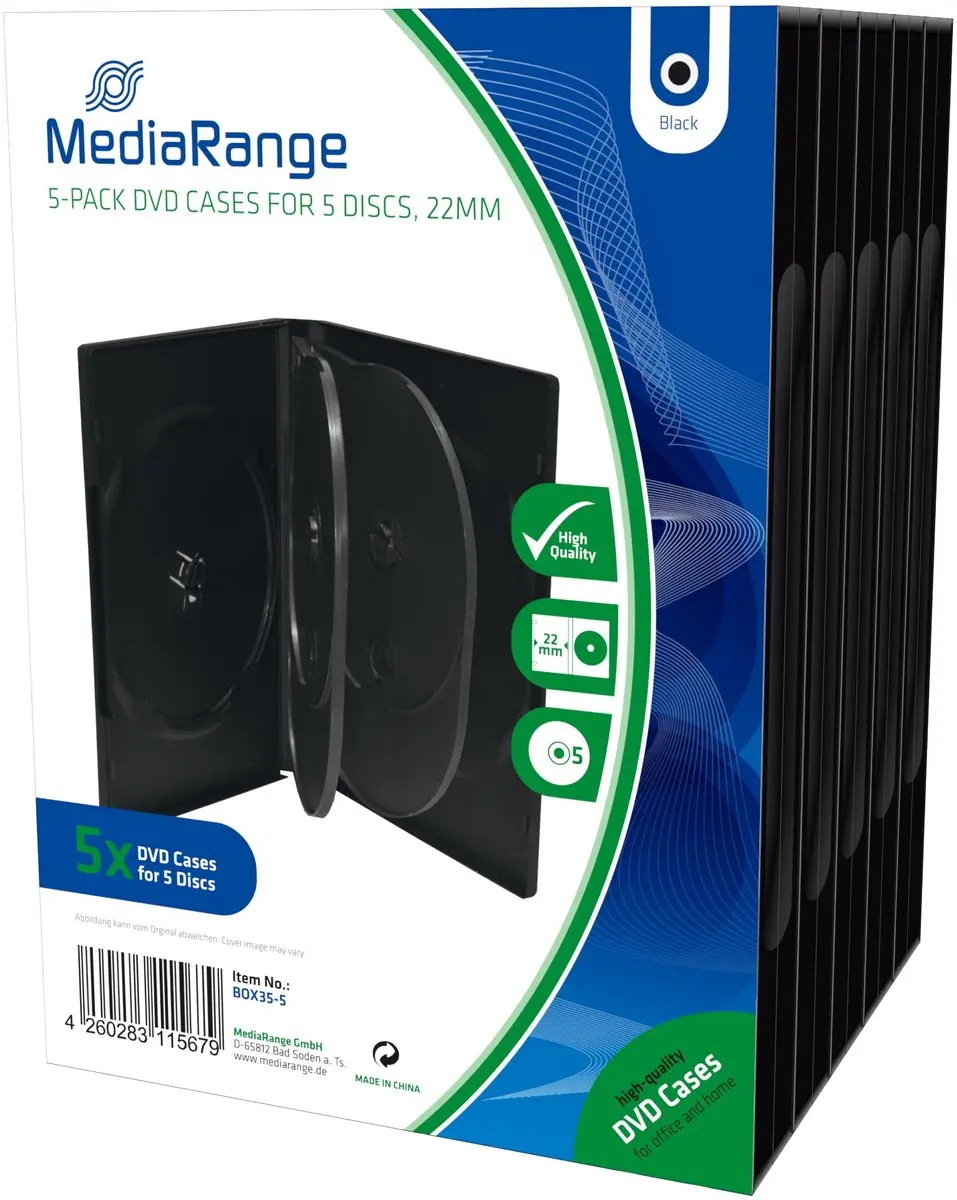 MediaRange BOX35-5 DVD-hoes voor 5 discs