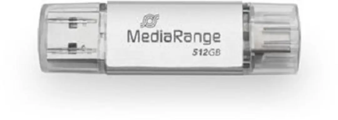 MediaRange MR940-1 USB-stick 512GB USB-A/USB-C - Zilver - afbeelding 4 van 4