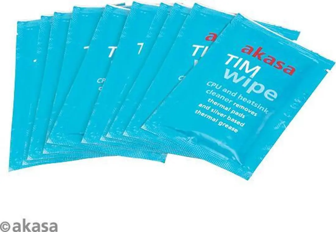 Akasa TIM Wipes, 10 wipes, thermal paste cleaning wipes