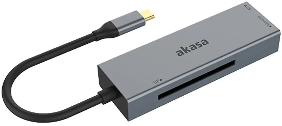 Akasa AK-CR-09BK USB-C Kaartlezer - Grijs - afbeelding 4 van 6