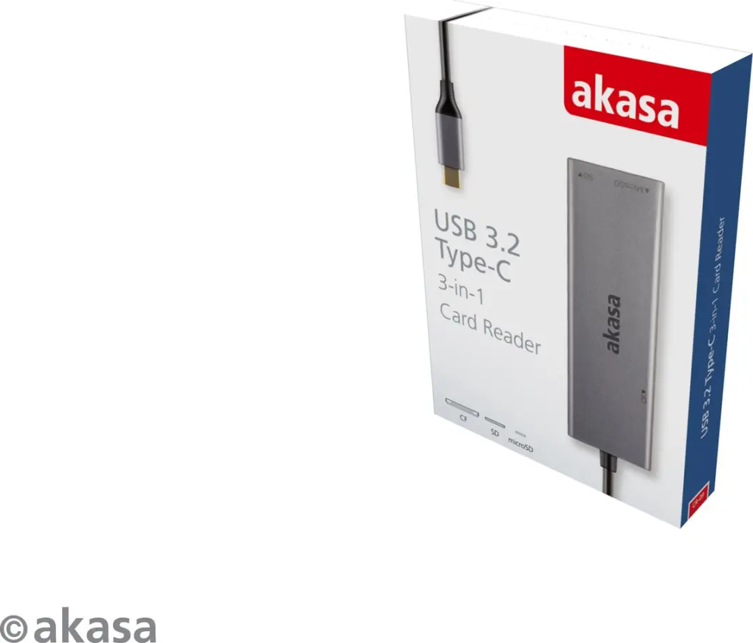 Akasa AK-CR-09BK USB-C Kaartlezer - Grijs - afbeelding 5 van 6