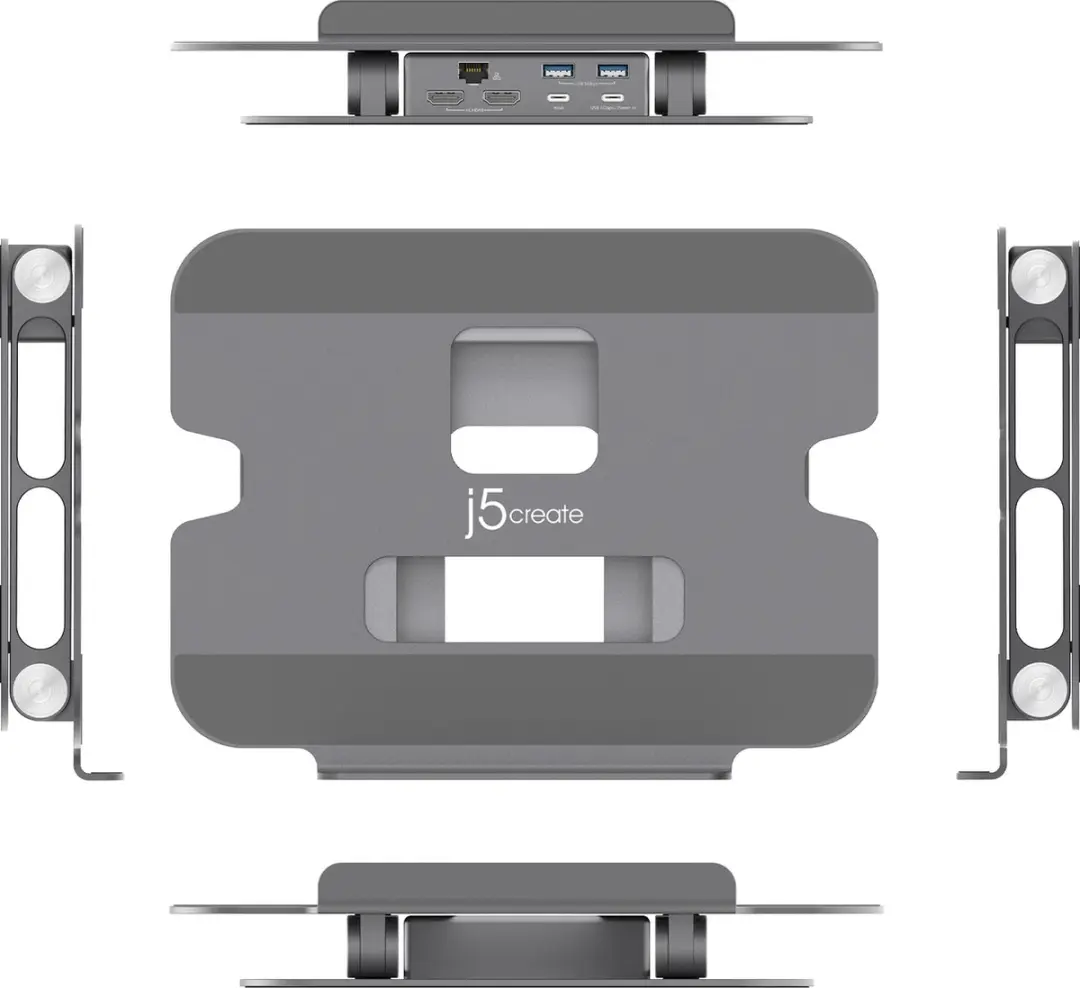 j5create JTS427-N Dual 4K Docking Station - Ruimtegrijs - afbeelding 4 van 6