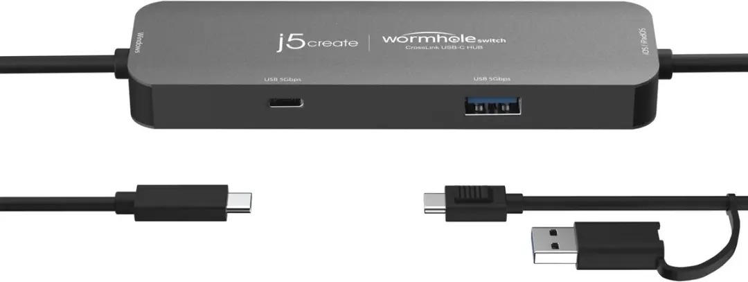 j5create CrossLink JCH422-N USB-C Hub - Grijs - afbeelding 2 van 4