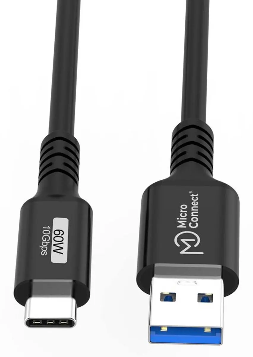 Microconnect USB3.2AC2 USB-C naar USB-A kabel 2m - Zwart - afbeelding 2 van 5