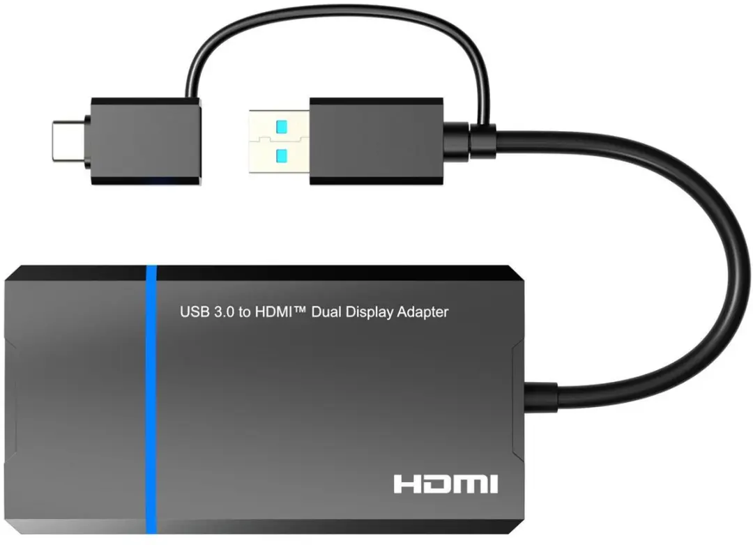 MicroConnect MC-USB3.1CHDMIX2-2IN1 USB-C naar HDMI Videoadapter - Zwart - afbeelding 5 van 5