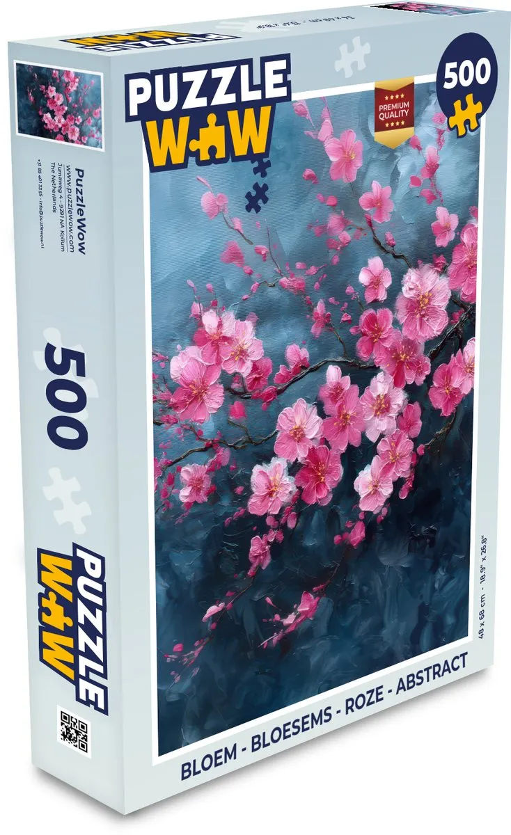 PuzzleWow Legpuzzel Bloemen Roze 500 Stuks