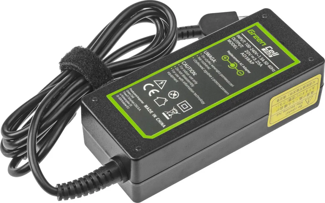 Green Cell AD38AP Laptop Netvoeding 65W - Zwart - afbeelding 3 van 6