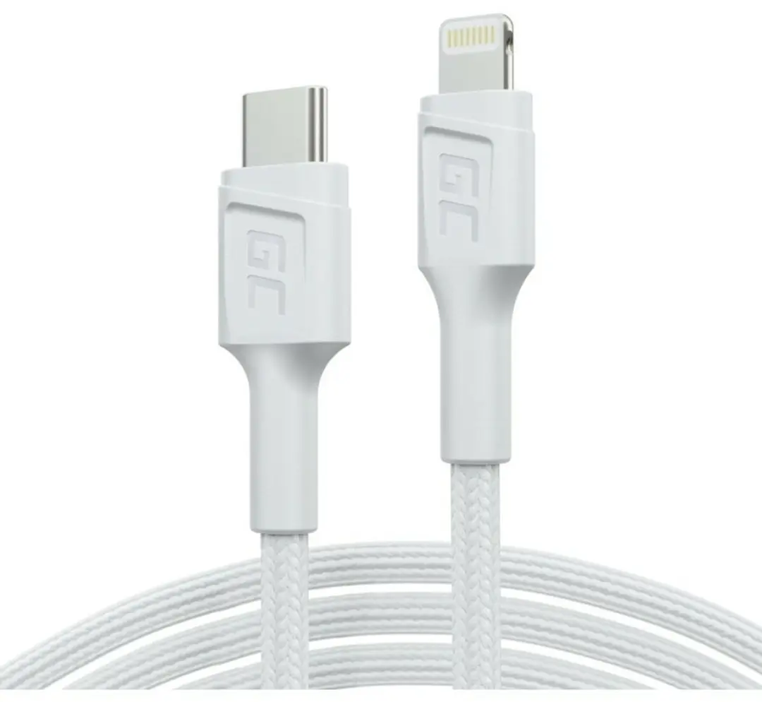 Green Cell KABGC30W USB-C kabel 1,2m - Wit - afbeelding 5 van 5