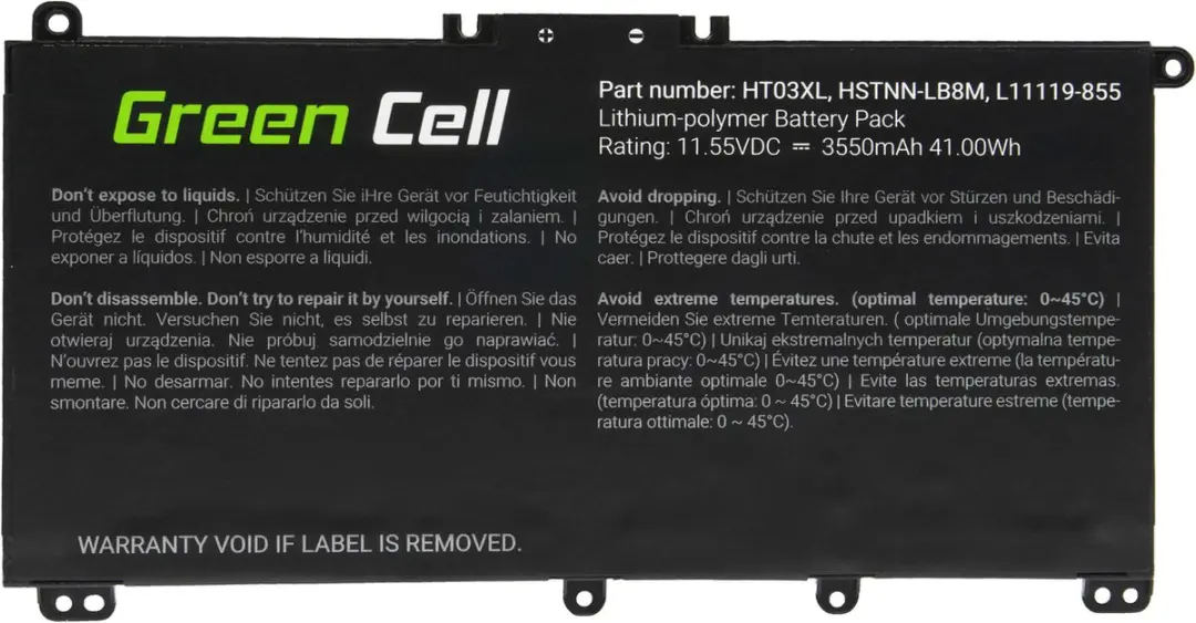 Green Cell HT03XL Laptopaccu 3400mAh - o.a. HP 240/245/250 G7 - afbeelding 4 van 6
