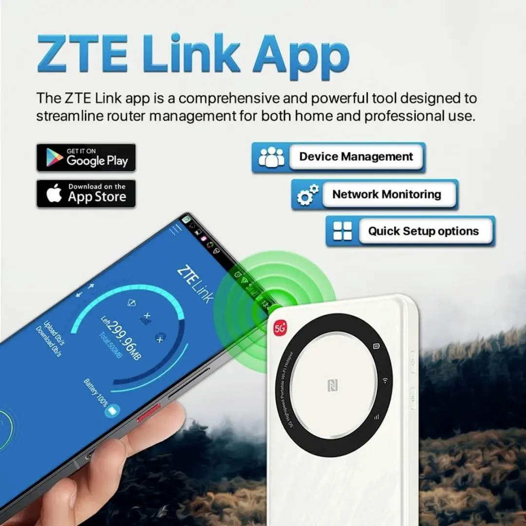 ZTE U30 Air 5G Portable WiFi Router - 867 Mbps - Wit - afbeelding 3 van 5