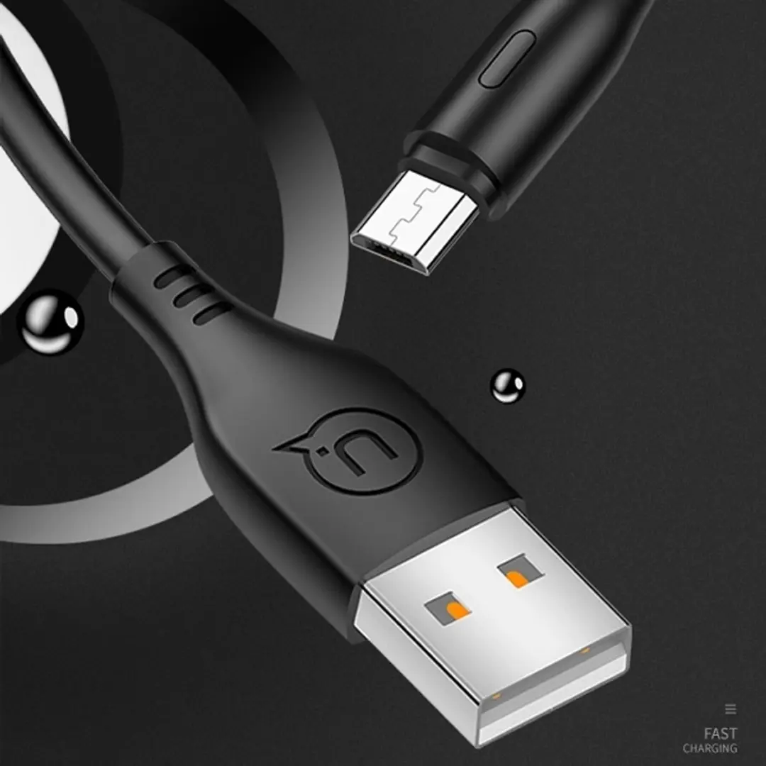 USAMS U18 microUSB kabel 1m - Zwart - afbeelding 6 van 6