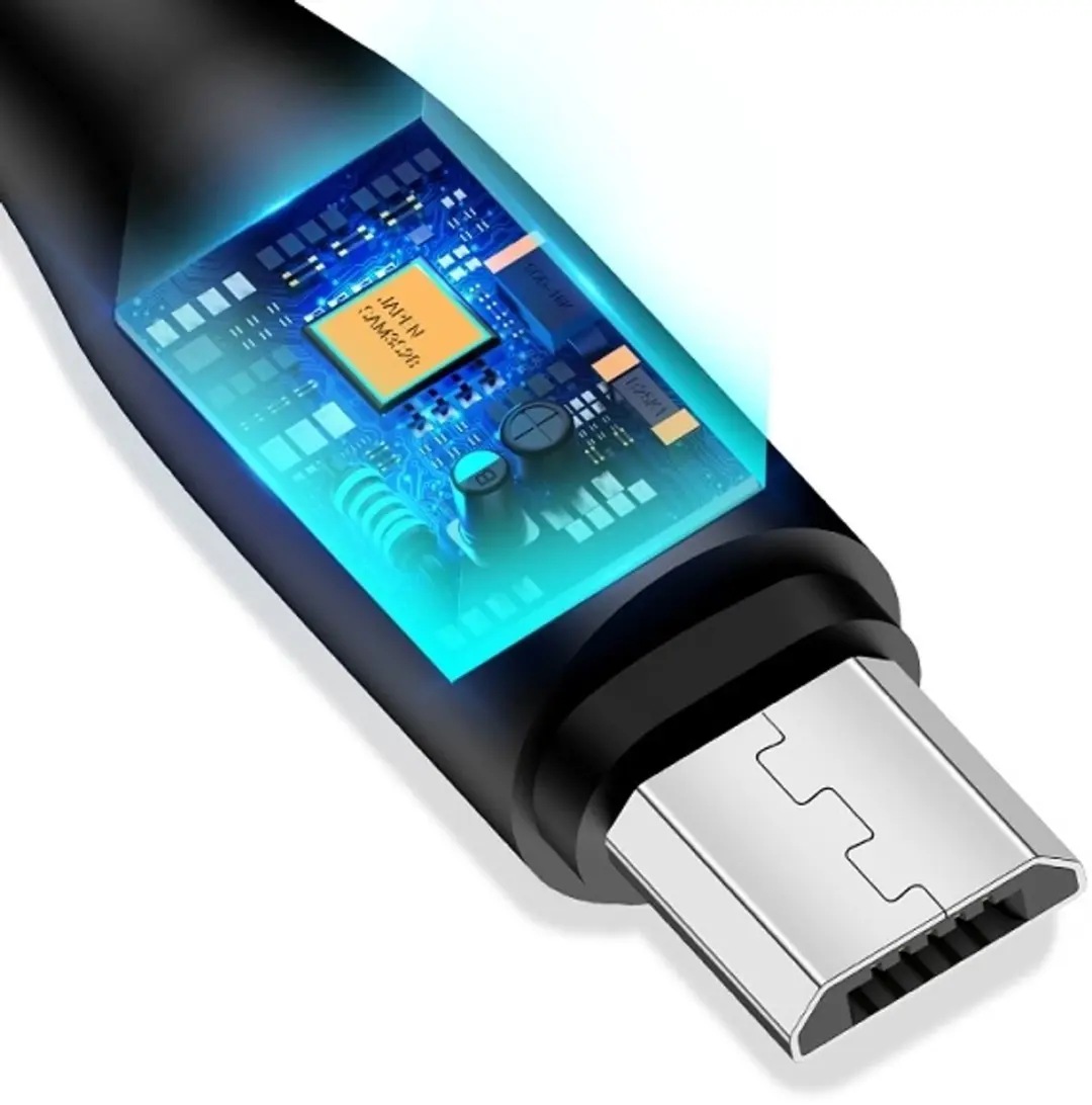 USAMS U18 microUSB kabel 1m - Zwart - afbeelding 3 van 6