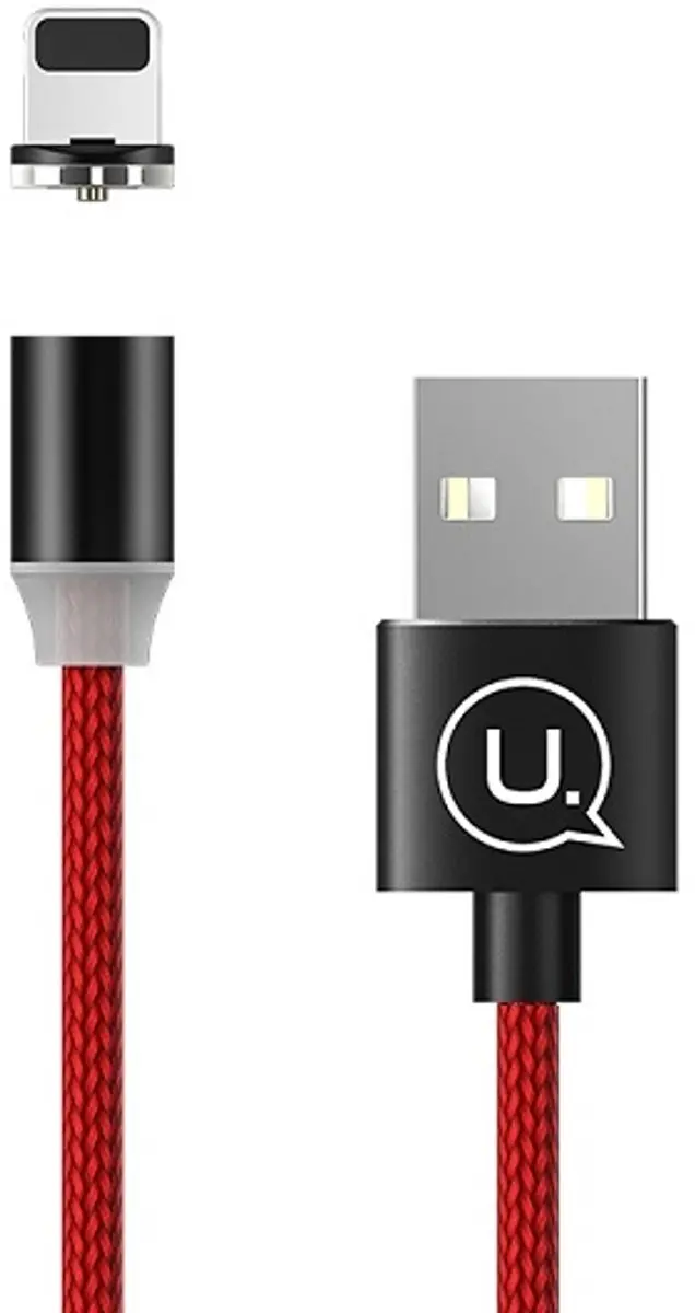 USAMS U-Sure US-SJ292 Lightning Kabel 1m - Rood - afbeelding 2 van 3