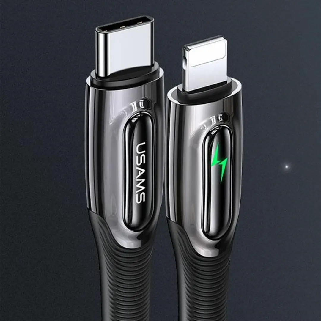 USAMS SJ518USB01 USB-C naar Lightning Kabel - 1.2m - Zwart - afbeelding 6 van 6