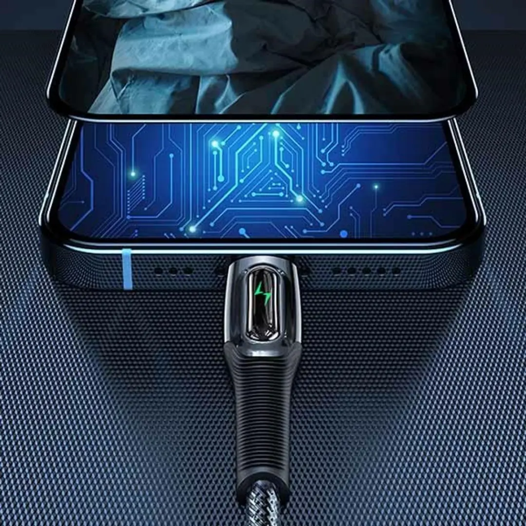 USAMS SJ518USB01 USB-C naar Lightning Kabel - 1.2m - Zwart - afbeelding 2 van 6