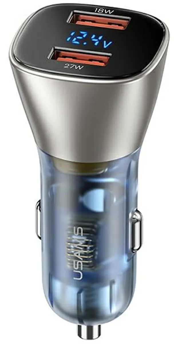 USAMS C29 Autolader US-CC154 45W - 2x USB-A - Goud - afbeelding 6 van 6
