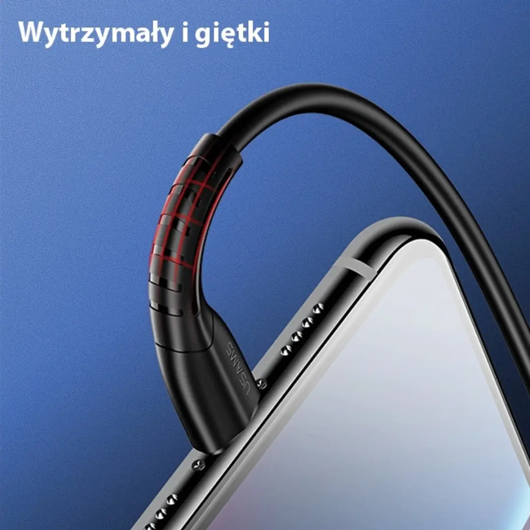 USAMS U35 Lightning Kabel 2A 1m - Zwart - afbeelding 4 van 6