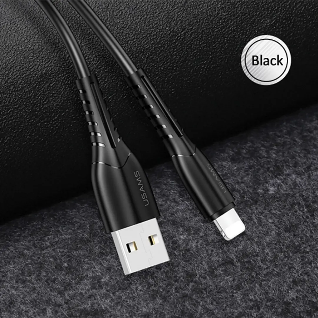 USAMS U35 Lightning Kabel 2A 1m - Zwart - afbeelding 3 van 6