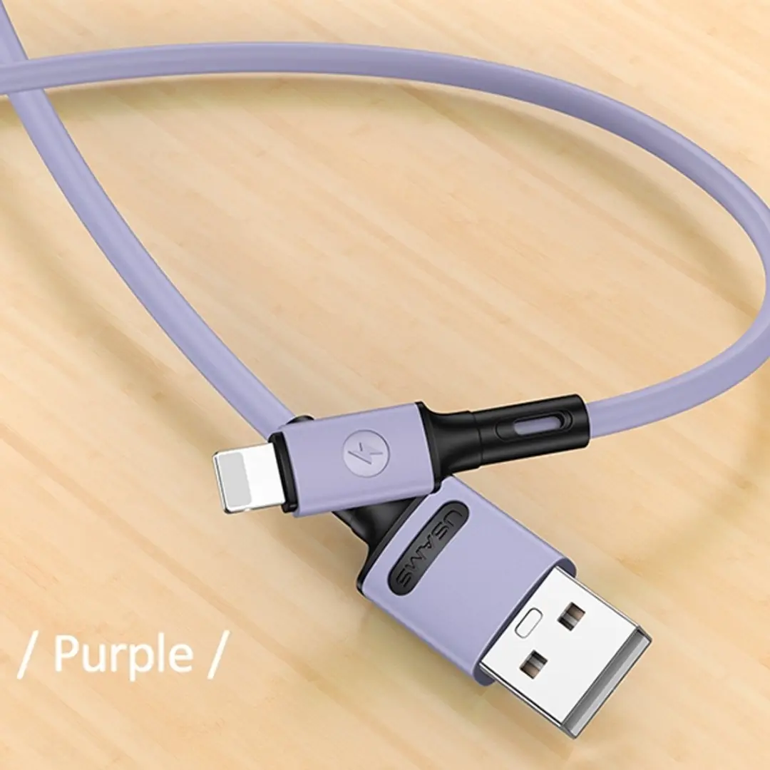 USAMS U52 Lightning Kabel SJ434USB04 - 1m - Paars - afbeelding 3 van 6
