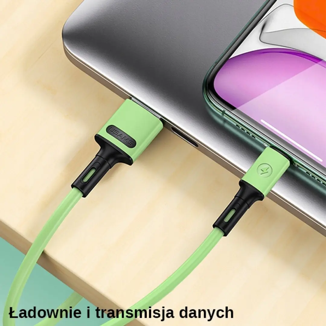 USAMS U52 microUSB Kabel 1m - 2A Snelladen - Paars - afbeelding 6 van 6