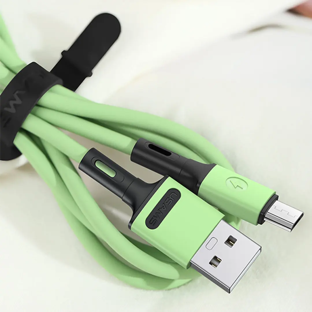 USAMS U52 microUSB Kabel 1m - 2A Snelladen - Paars - afbeelding 5 van 6
