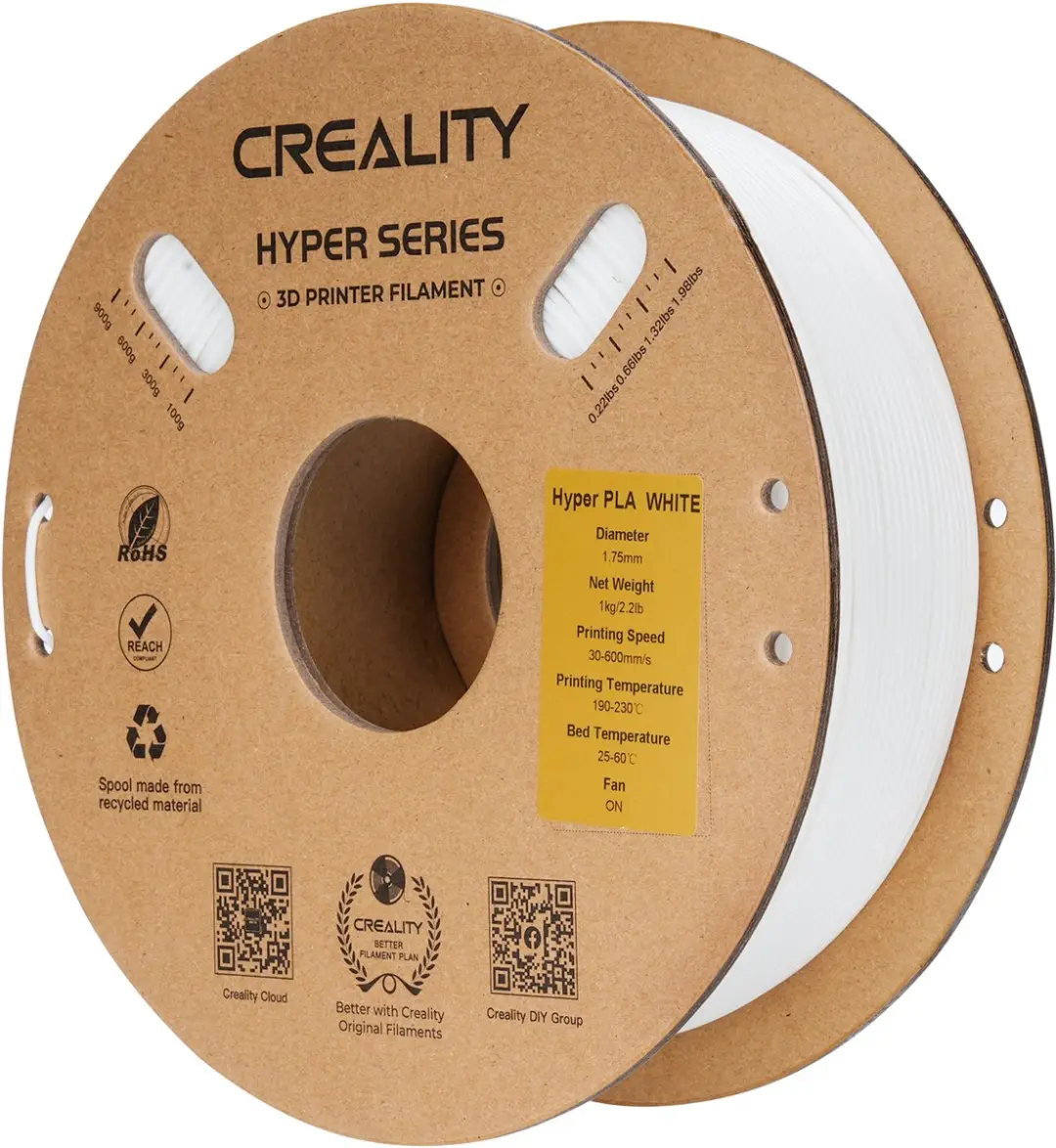 Creality Hyper PLA Filament 1.75mm - 1kg - Wit - afbeelding 2 van 6