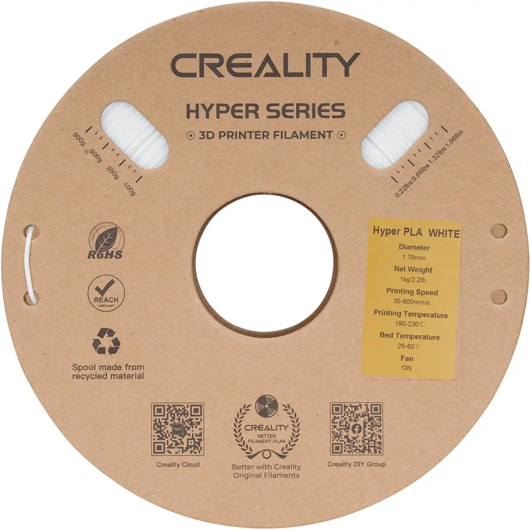 Creality Hyper PLA Filament 1.75mm - 1kg - Wit - afbeelding 5 van 6