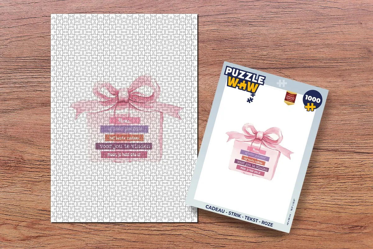 PuzzleWow Legpuzzel 1000 Stuks - Roze Cadeauverpakking
