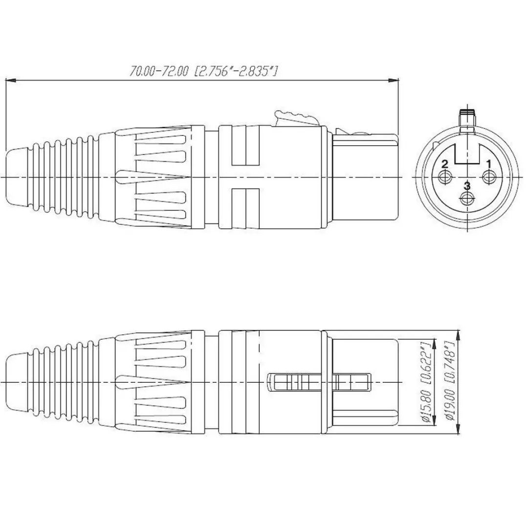 Neutrik NC3FX XLR Kabelconnector - Zwart - afbeelding 4 van 6