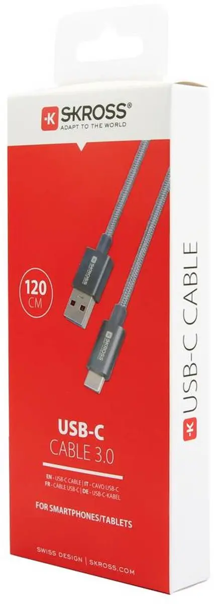 Skross SKCA0012A-C120CN USB-A kabel 1.20 m - Space grijs - afbeelding 2 van 4