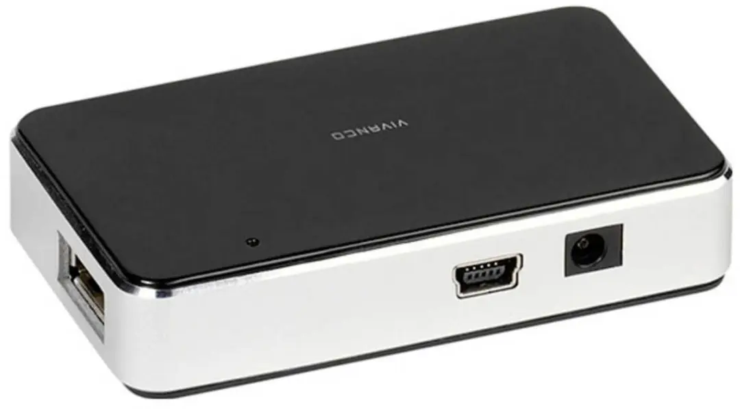 Vivanco VVITHUB2V4PORTS USB 2.0 Hub - Zwart/Zilver - afbeelding 2 van 3