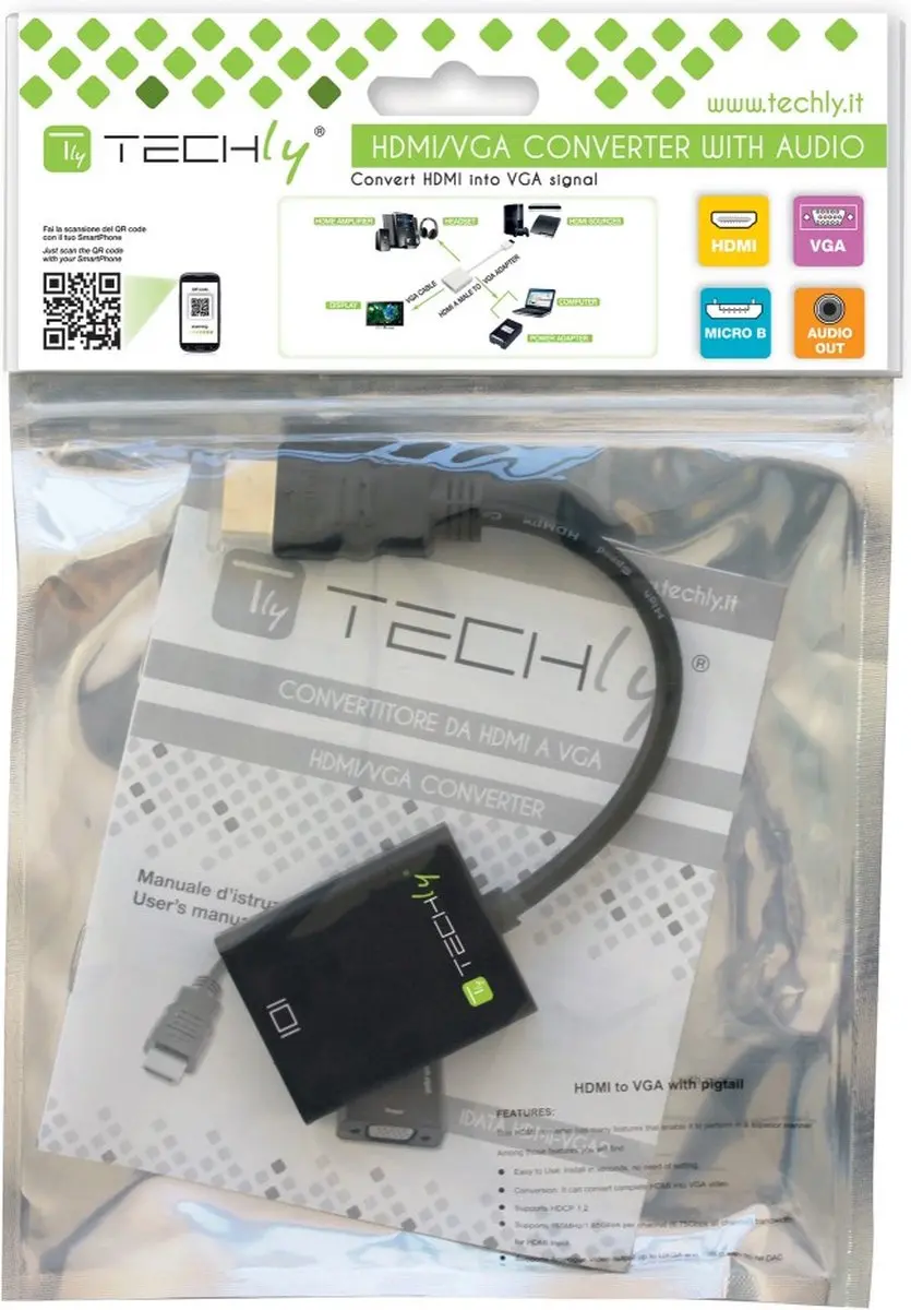 Techly IDATA-HDMI-VGA2AU HDMI naar VGA Converter - Zwart - afbeelding 5 van 6