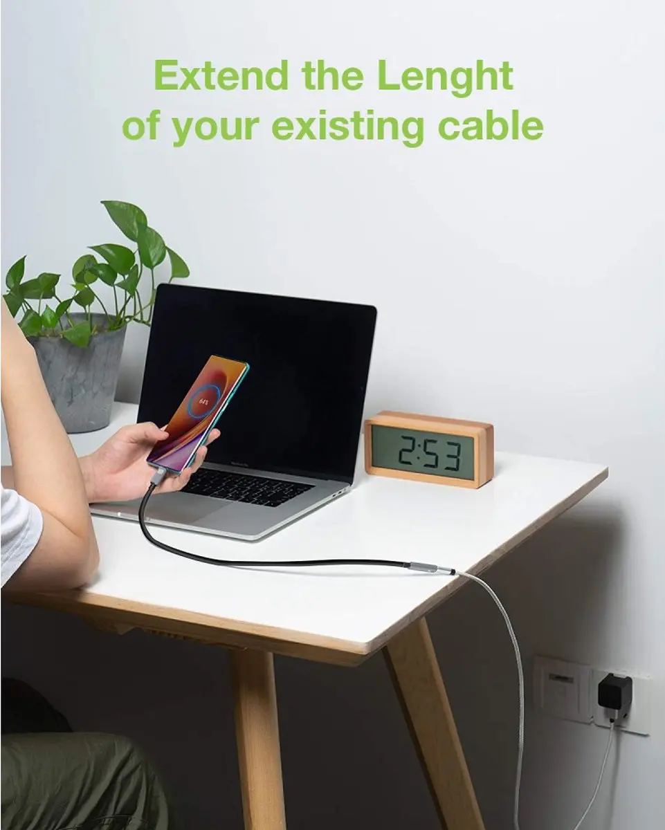 Techly ICOC MUSB322-CMF-010 USB-C Kabel 1m - Zwart/Grijs - afbeelding 3 van 6