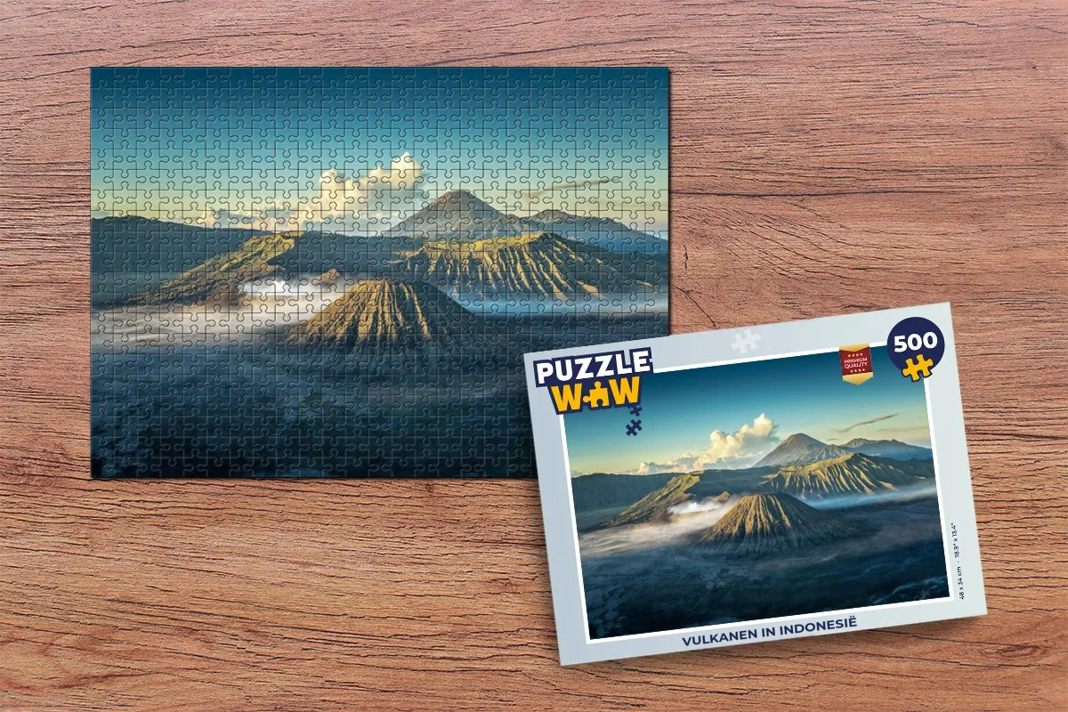 PuzzleWow Vulkanen in Indonesië Legpuzzel 500 Stuks - Multicolor
