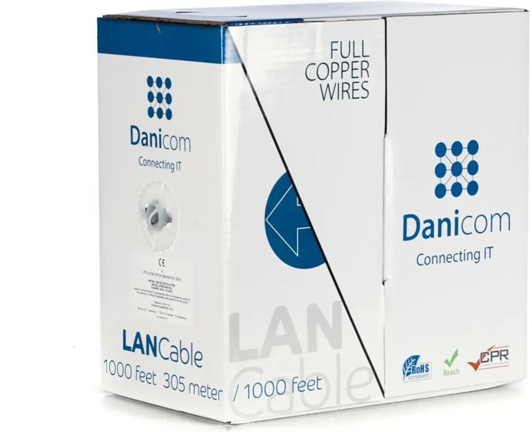 Danicom DC-UTP5E-305-FCA CAT5E Netwerkkabel 305m - Grijs - afbeelding 4 van 4