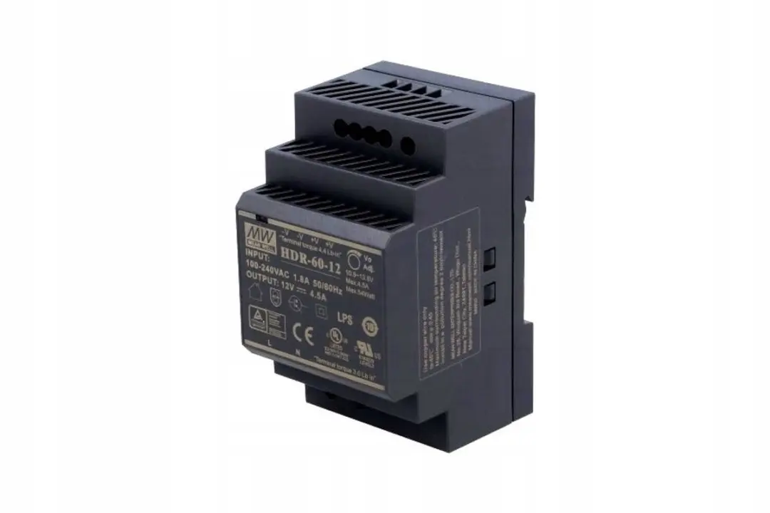 Mean Well HDR-60-12 Industriële Voeding - 60W - 12V 4.5A - afbeelding 5 van 6