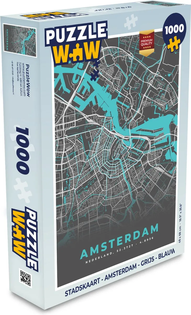 PuzzleWow Amsterdam Legpuzzel 1000 Stuks