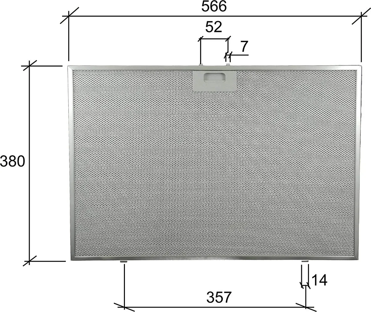 Whirlpool Metaalfilter 488000302744 - 565x380x8mm