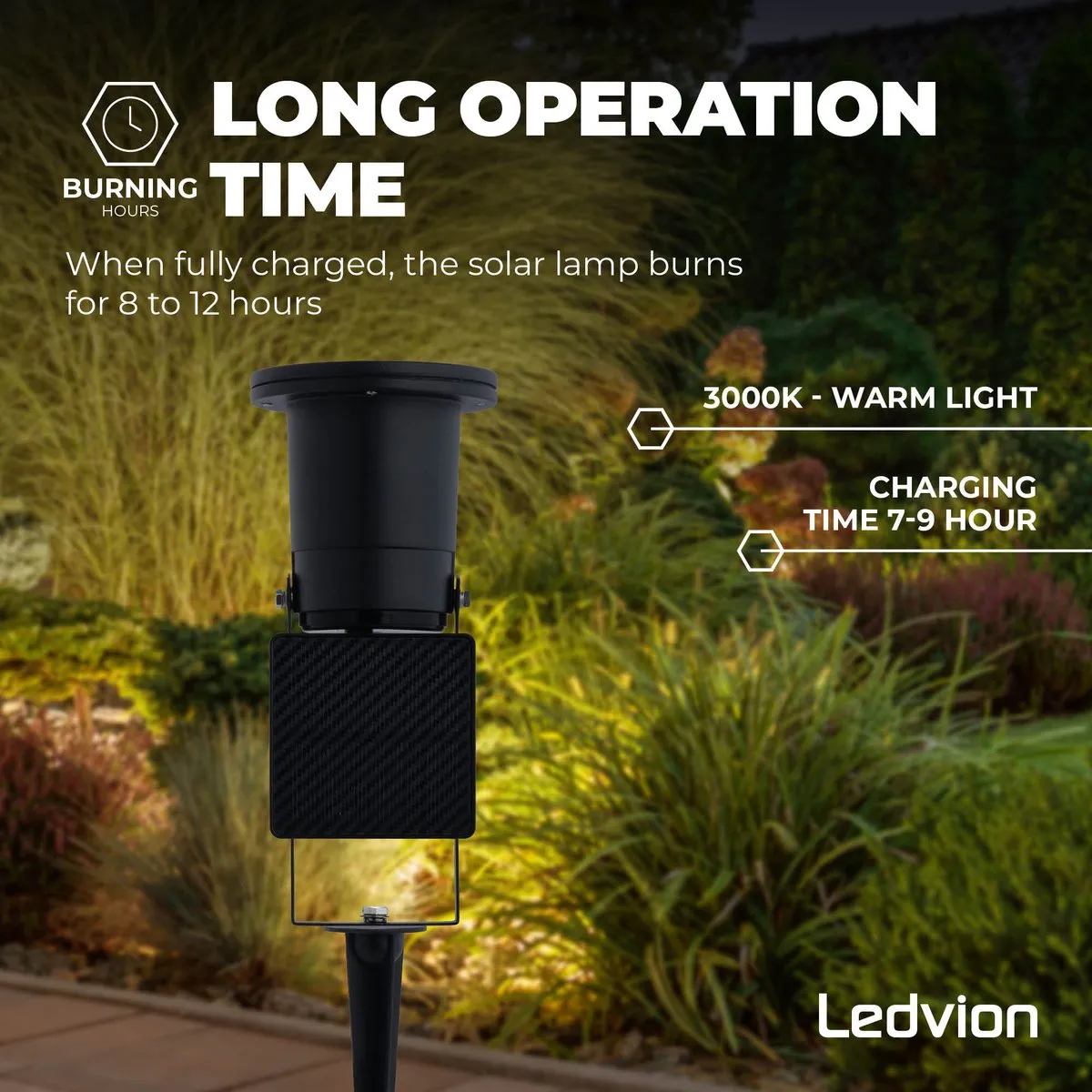 LEDVION 2x Solar Prikspot 0.29W 3000K - Zwart